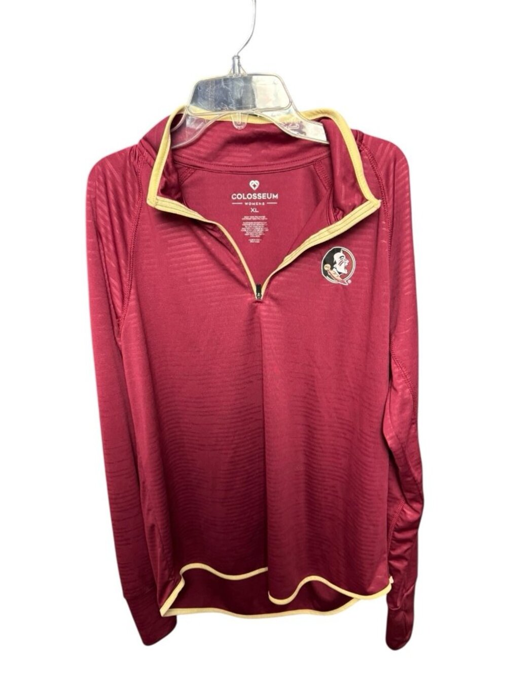 FSU Florida State Seminoles 1/4 Zip Shirt Womens XL Colosseum Pullover
